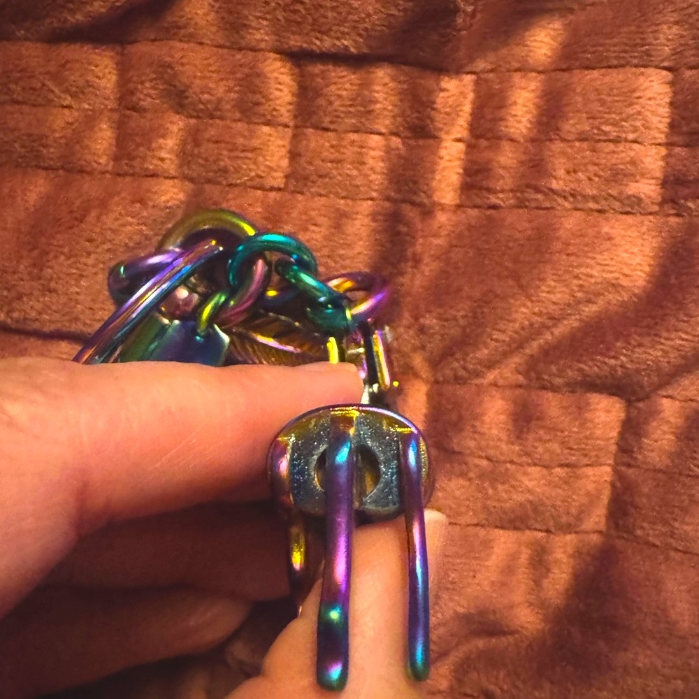 Coach, 3D, oil slick, Iridescent Unicorn, Keychain/fob rare 22949, RARE! - Picture 9 of 13